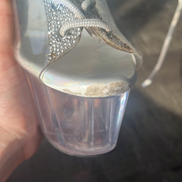 Pleaser’s Adore-1016C-2 7” Clear lace up ankle boots. - Picture 6 of 8